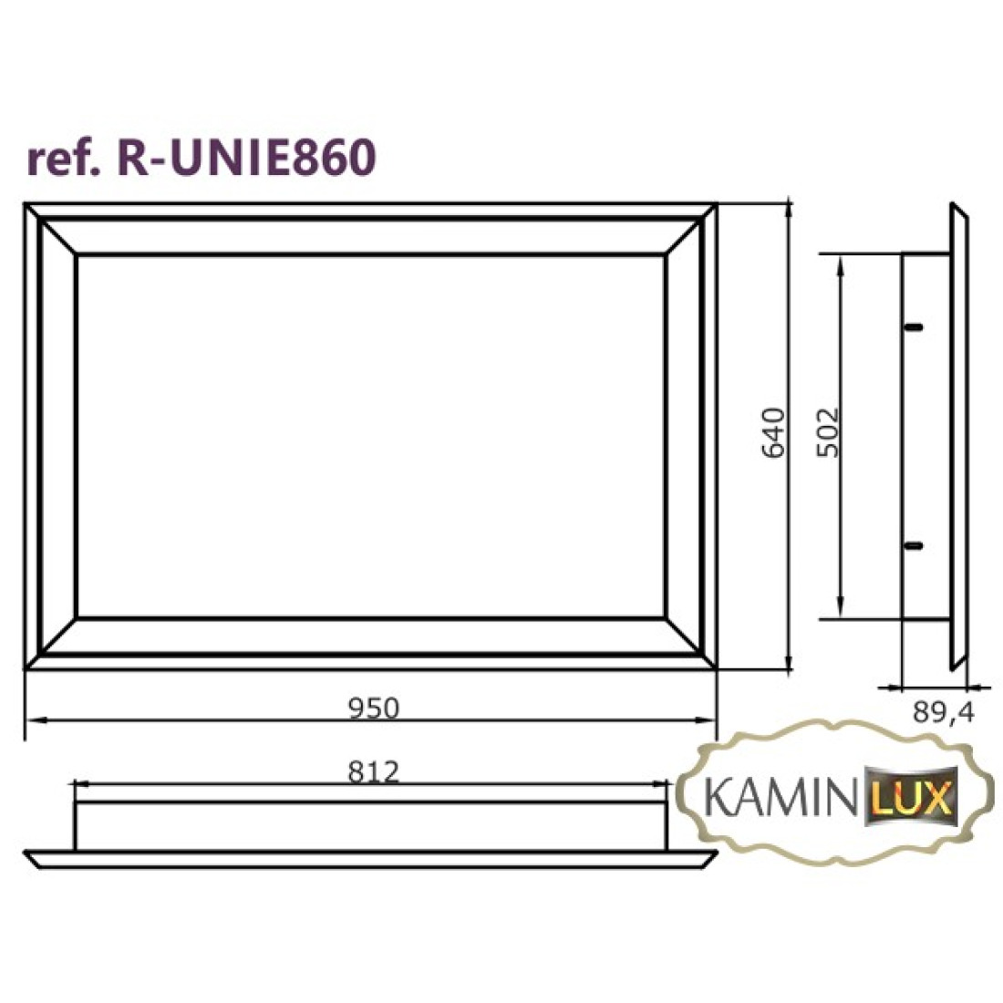 Рама для каміна UNIFLAM 860 EVO нержавійка