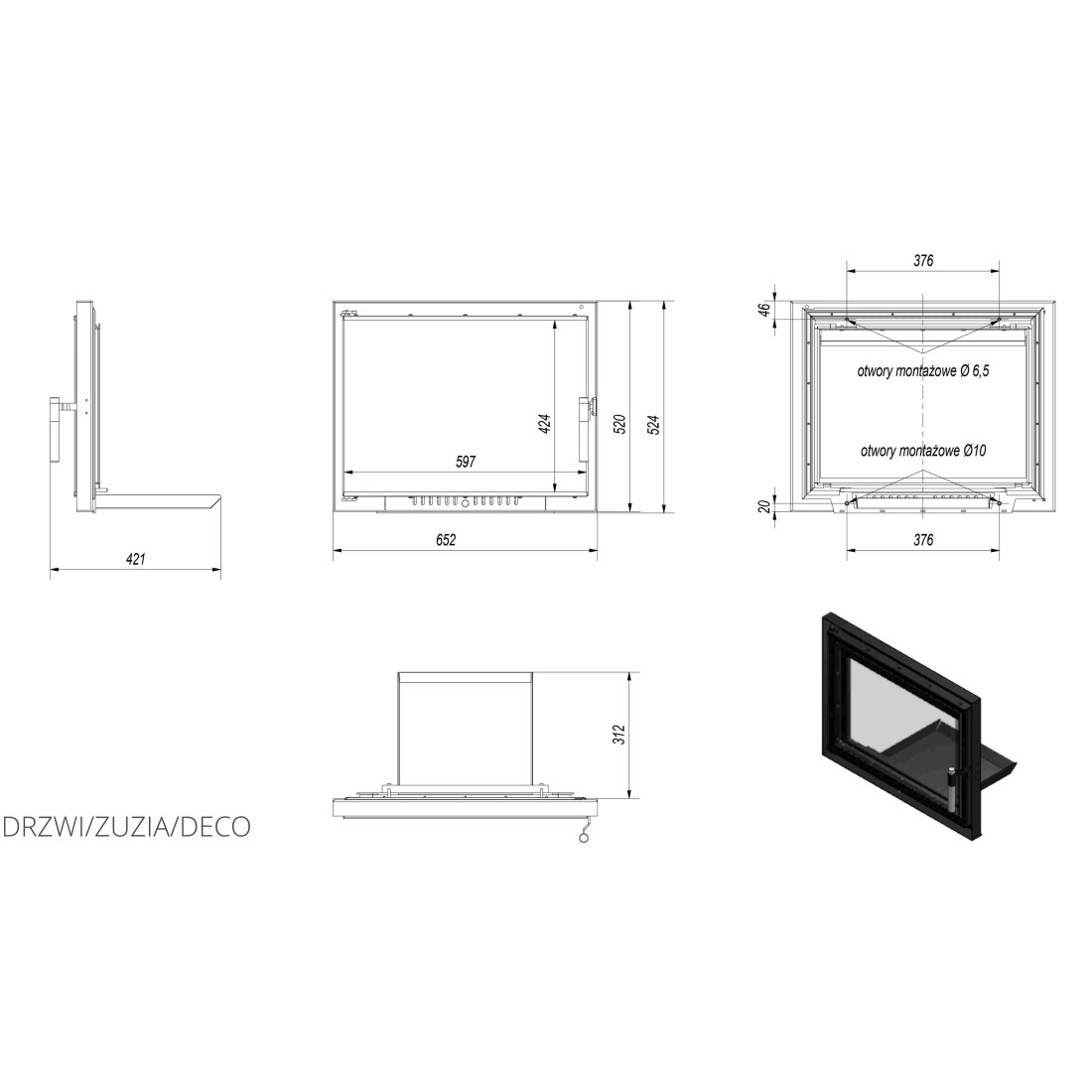 Дверца для камина ZUZIA DECO 524Х652