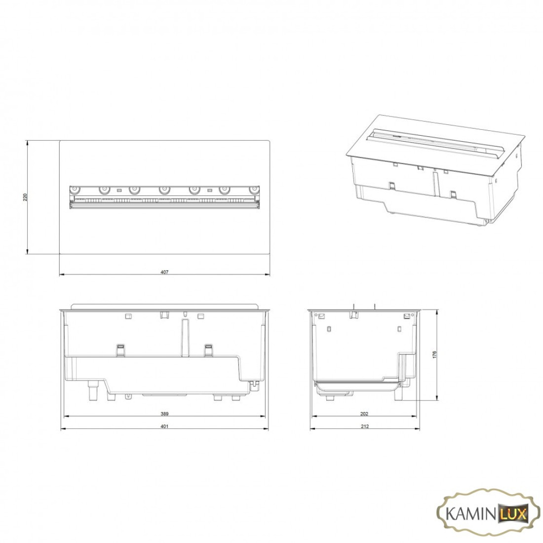 Електрокамін Dimplex Opti-myst Cassette 600 LED LOG