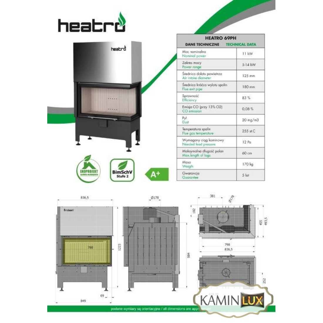 Камінна топка Heatro 69 PH