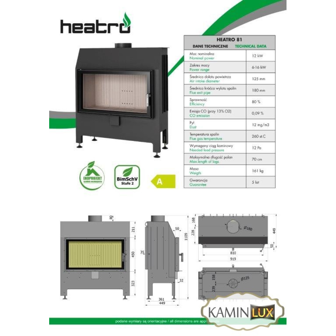 Камінна топка Heatro 81