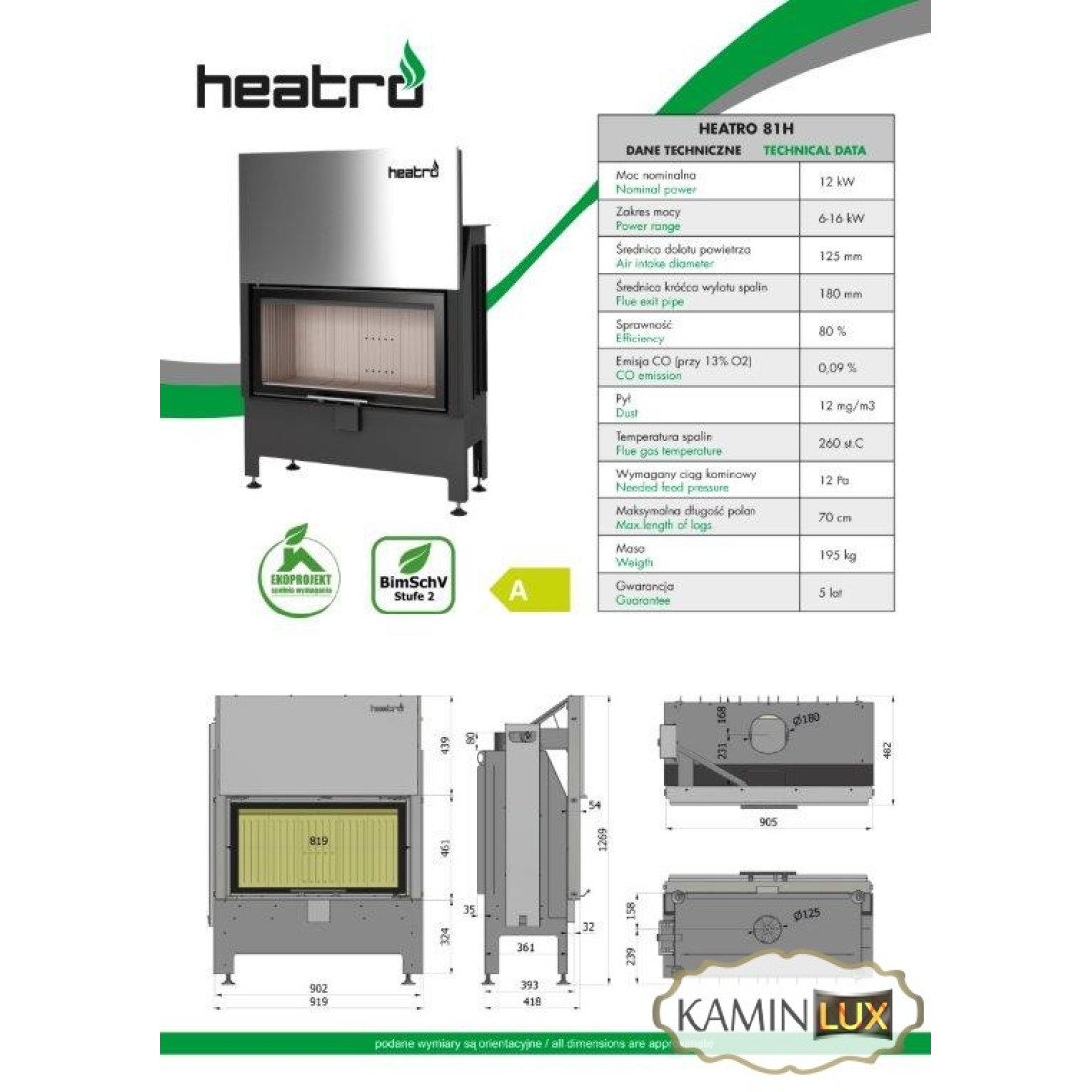 Камінна топка Heatro 81 H