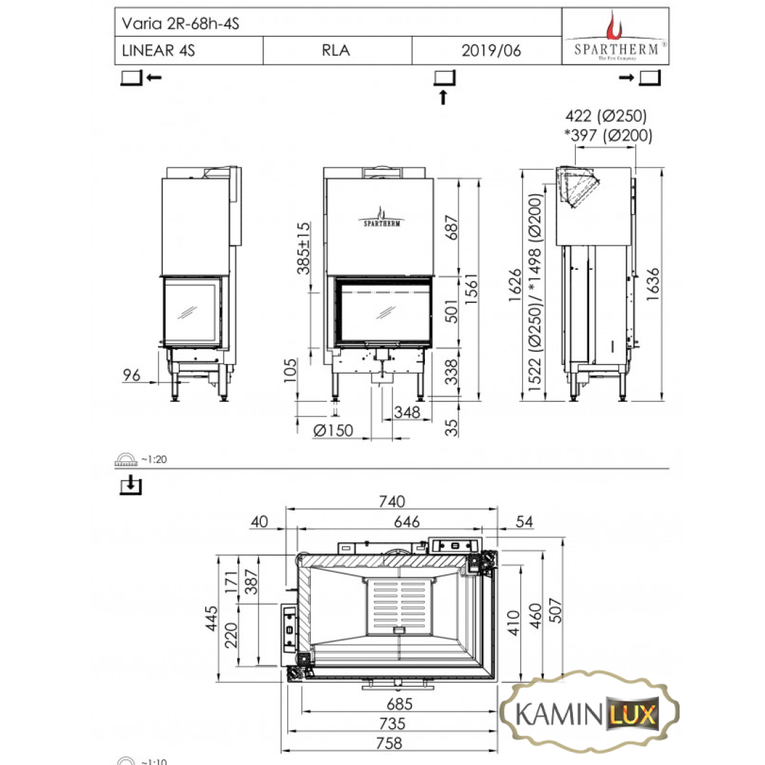 Каминная топка Spartherm Varia 2R-68h