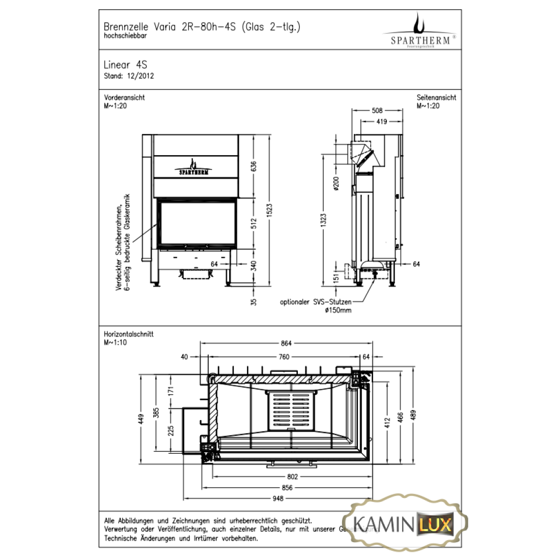 Камінна топка Spartherm Varia 2R-80h