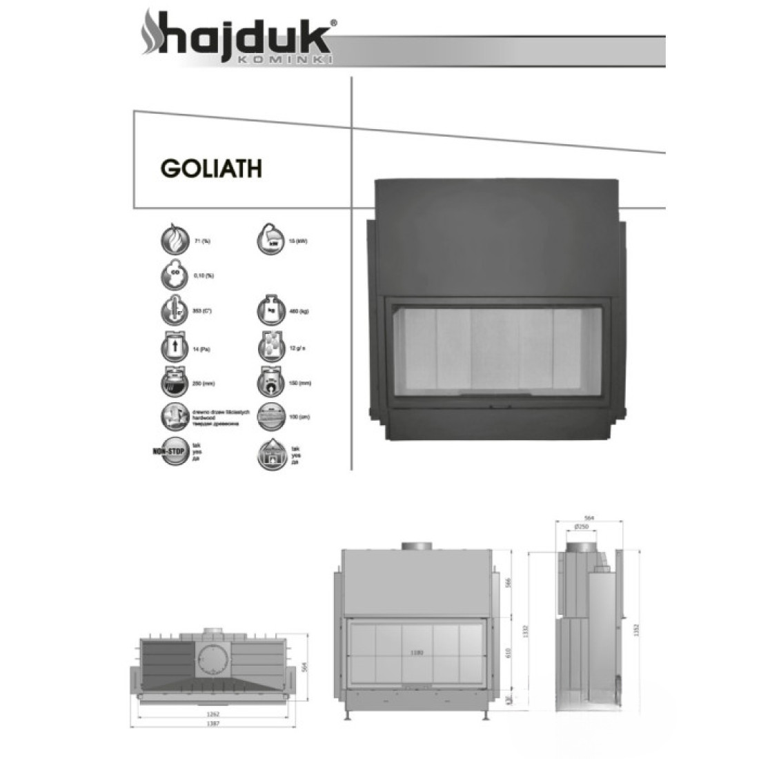 Каминная топка Hajduk Goliath