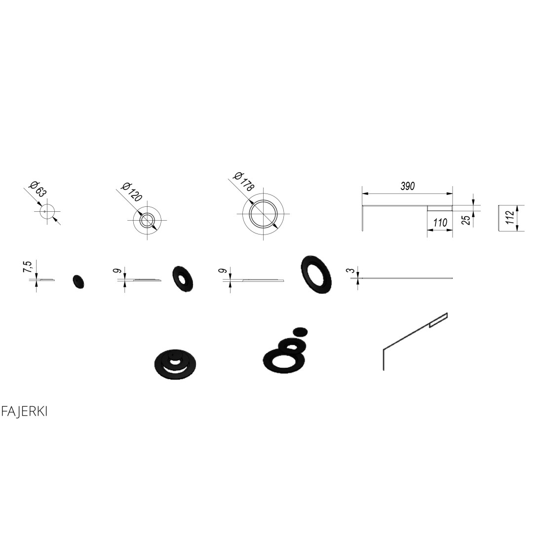 Конфорки для KOZA Kratki K6, K9, K10