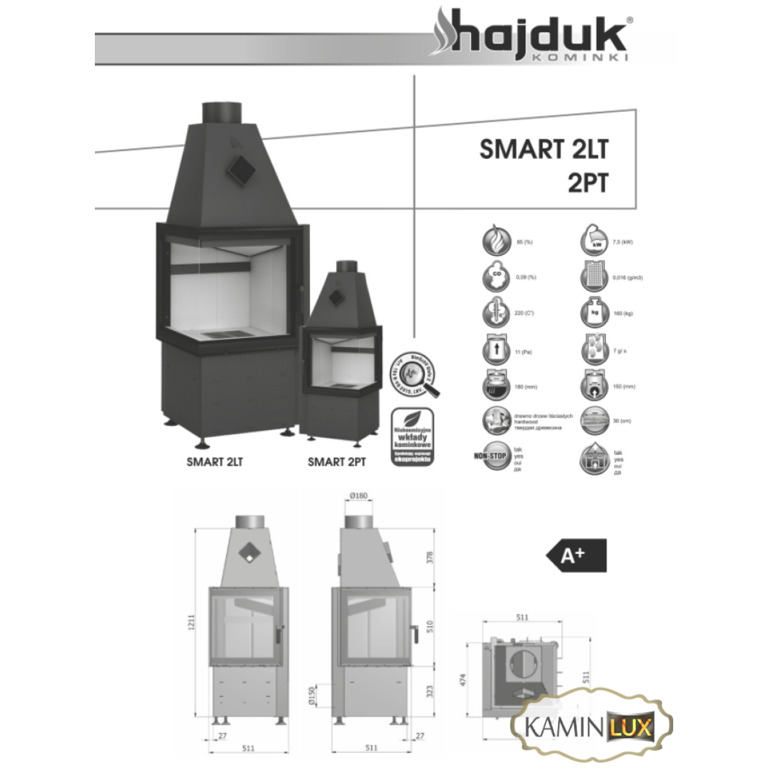 Каминная топка Hajduk Smart 2LT