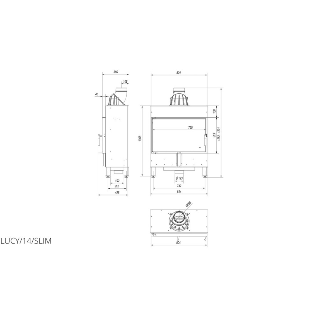 Каминная топка KRATKI LUCY 14 SLIM