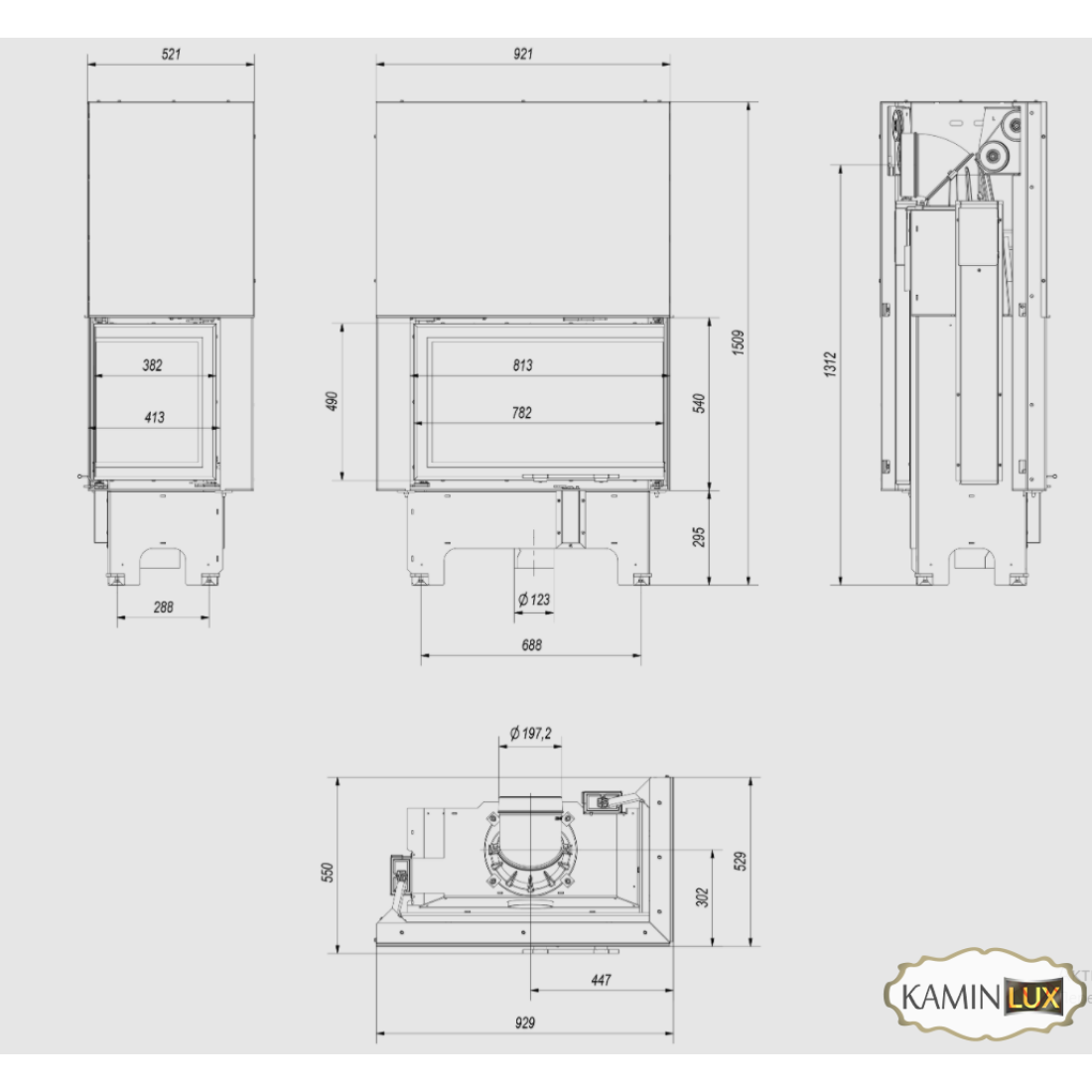 Камінна топка KRATKI VN 810/410 права BS гільйотина