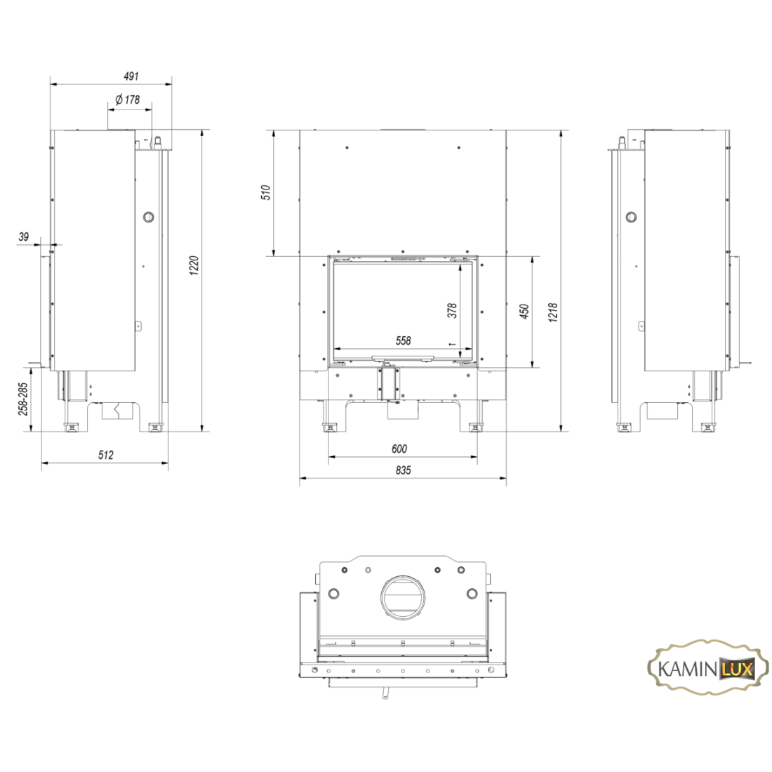 Каминная топка Kratki MBM PW 10 гильйотина