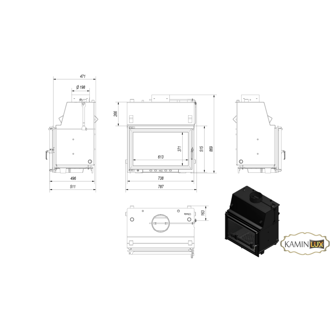 Каминная топка KRATKI OLIWIA PW 22