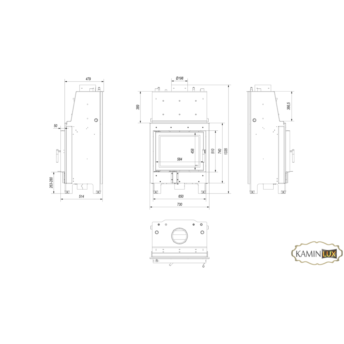 Каминная топка Kratki MBZ PW 13