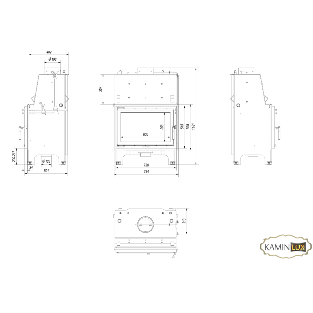 Каминная топка KRATKI AQUARIO O12 GLASS