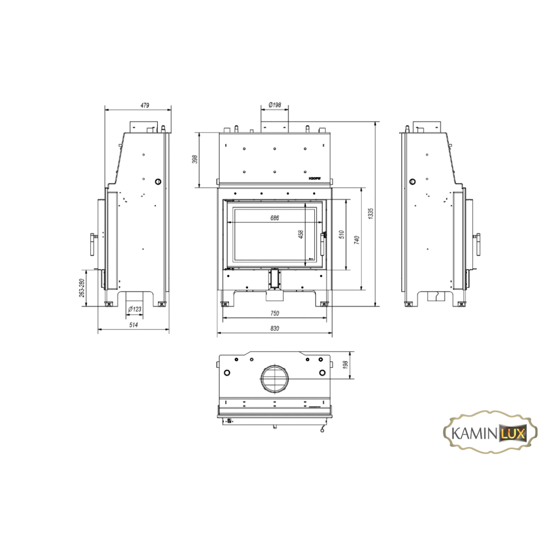 Камінна топка KRATKI MBO PW 15