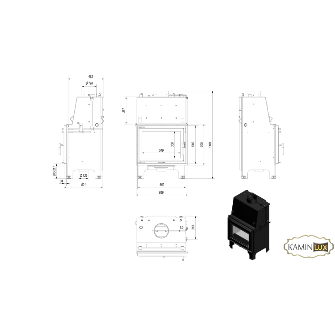 Каминная топка KRATKI AQUARIO Z10