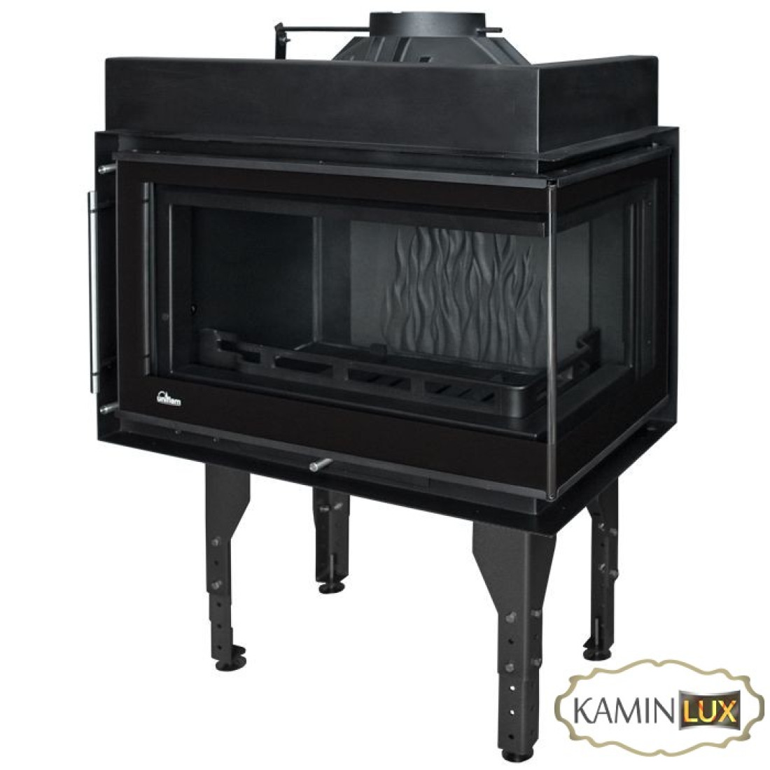 Каминная топка UNIFLAM 850 PRESTIGE PBS правое изогнутое стекло