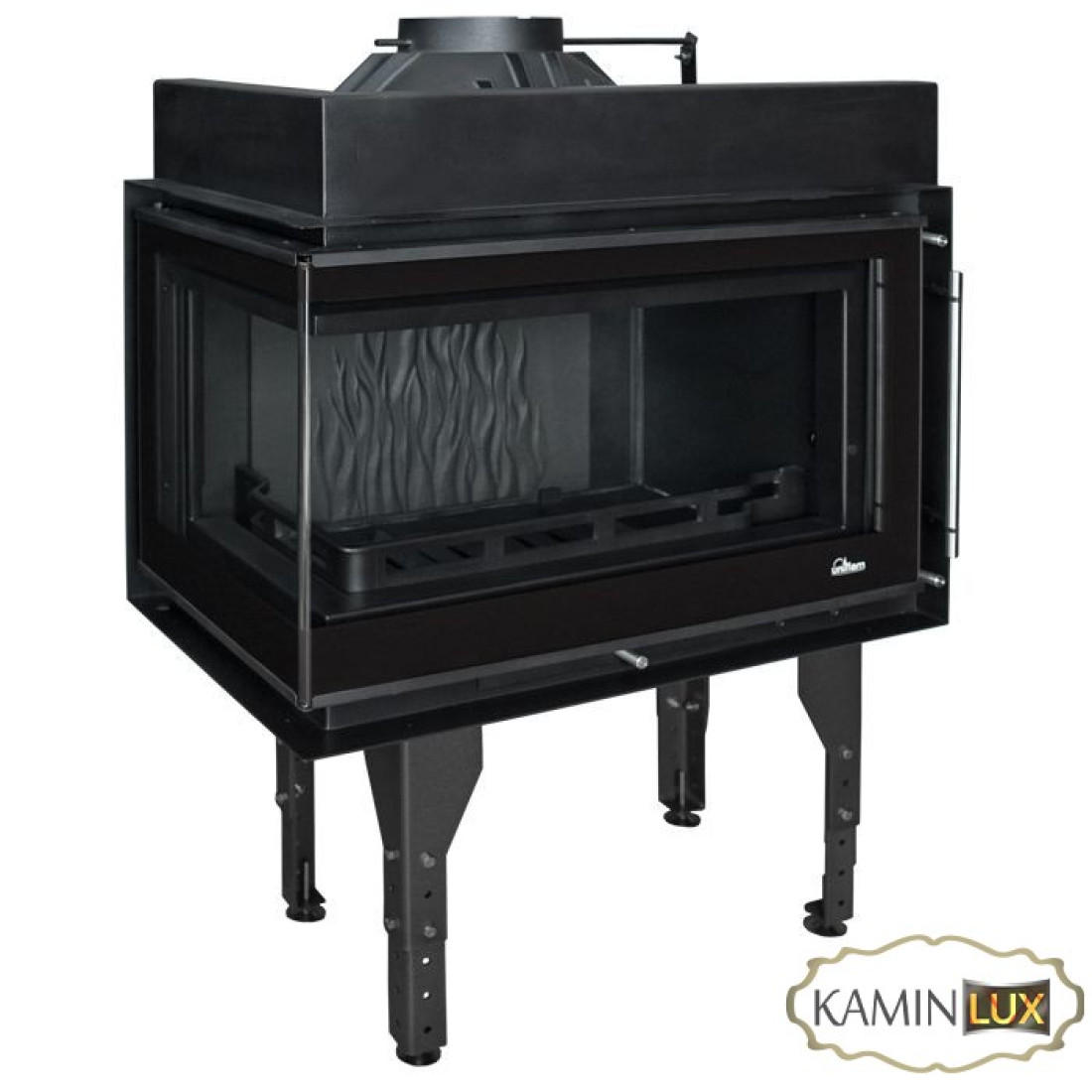 Камінна топка UNIFLAM 850 PRESTIGE LBS ліве вигнуте скло