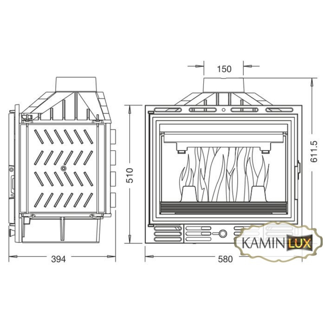 Каминная топка UNIFLAM 600 ECO с шибером