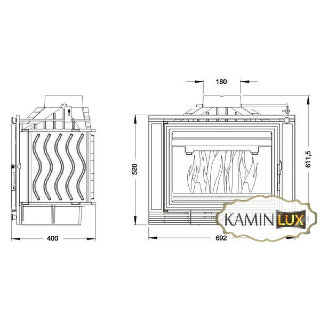 Камінна топка UNIFLAM 700 ECO з шибером