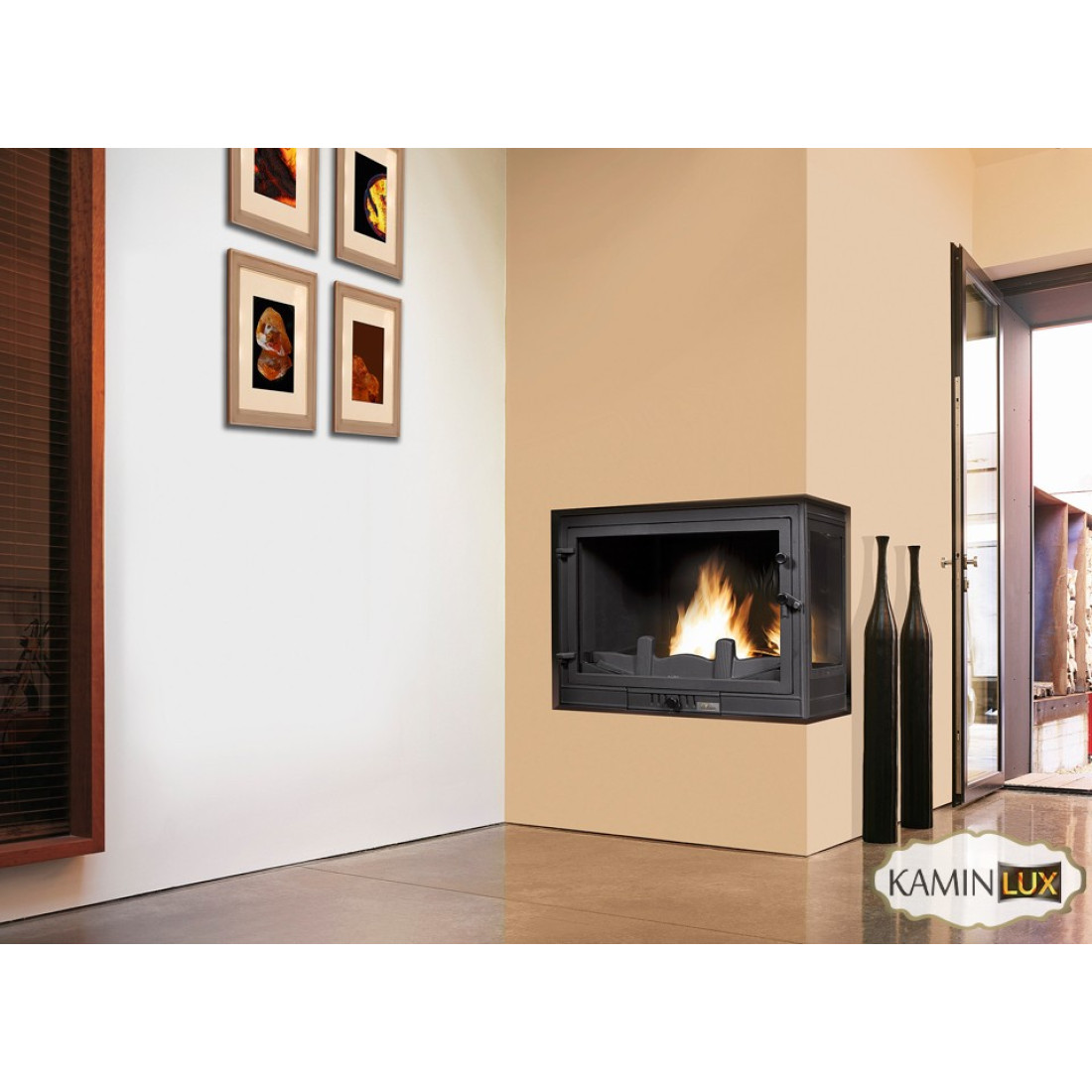 Камінна топка UNIFLAM 700 STANDARD ліве скло з шибером