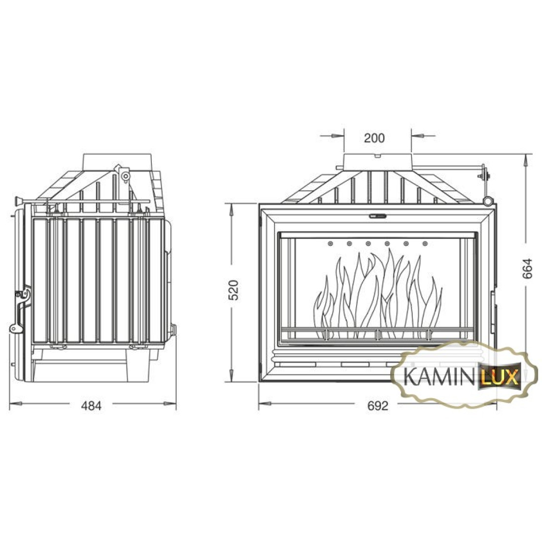 Камінна топка UNIFLAM 700 OPTION ECO з шибером