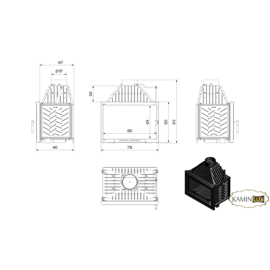 Камінна топка KRATKI OLIWIA 18 DECO
