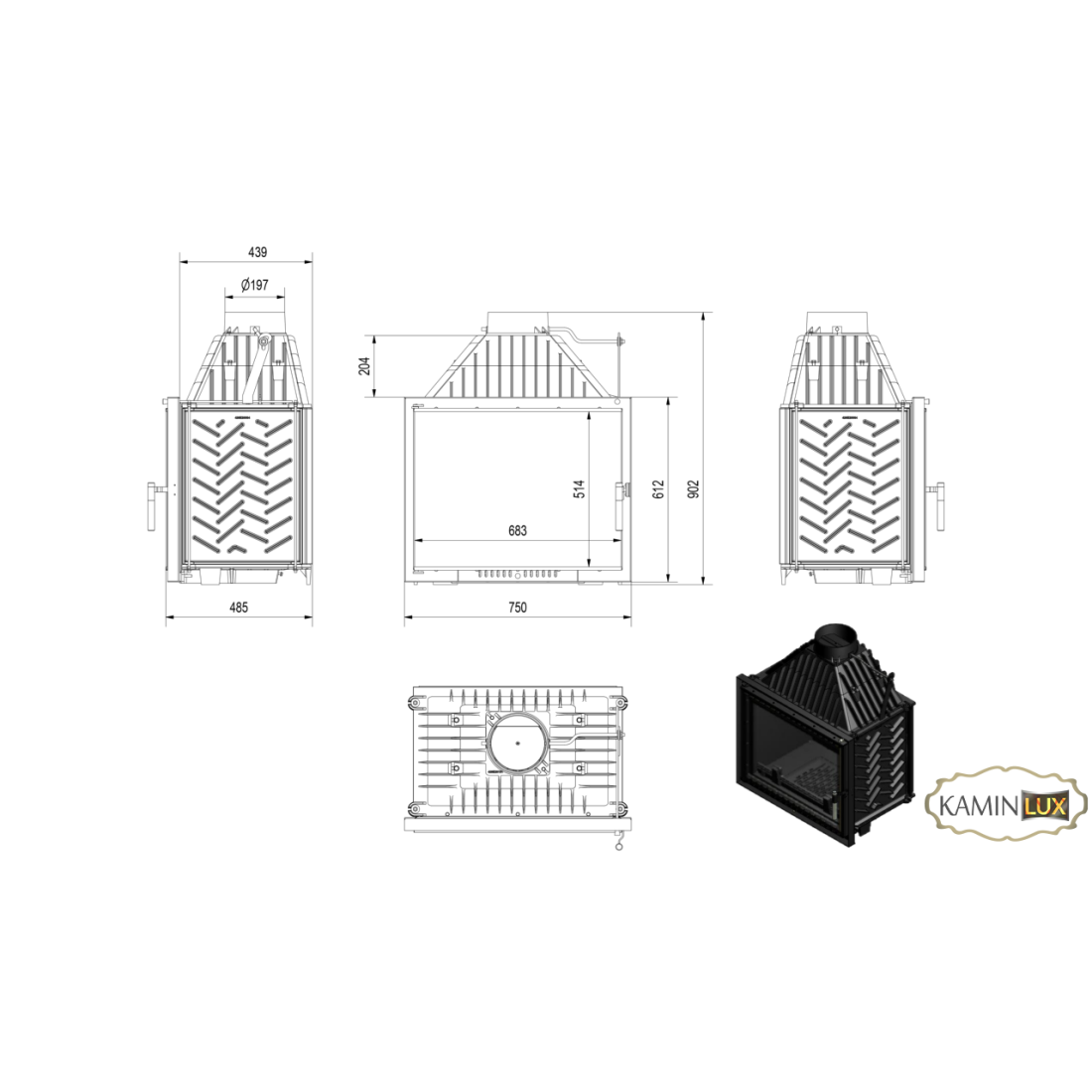 Камінна топка KRATKI AMELIA 25 DECO