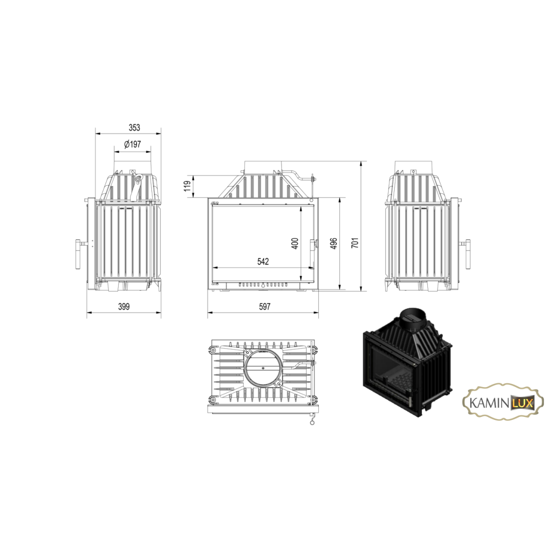 Каминная топка KRATKI MAJA 12 DECO