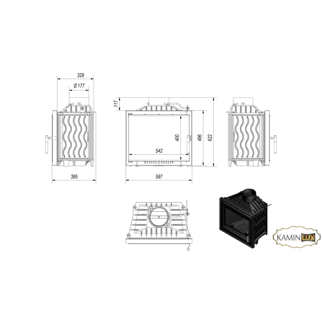 Каминная топка KRATKI ANTEK 10 DECO
