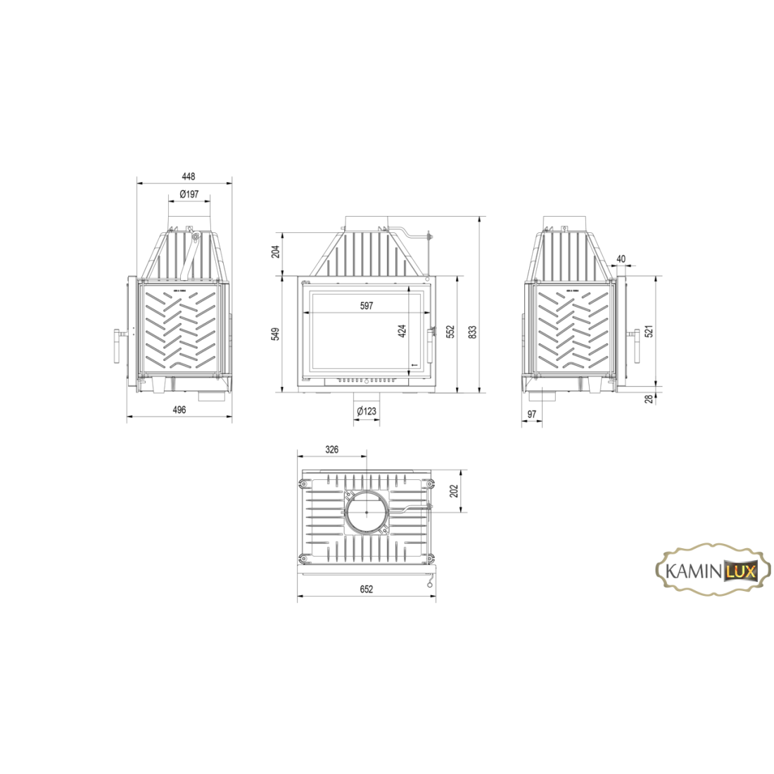 Камінна топка KRATKI ZUZIA ECO 12 DECO