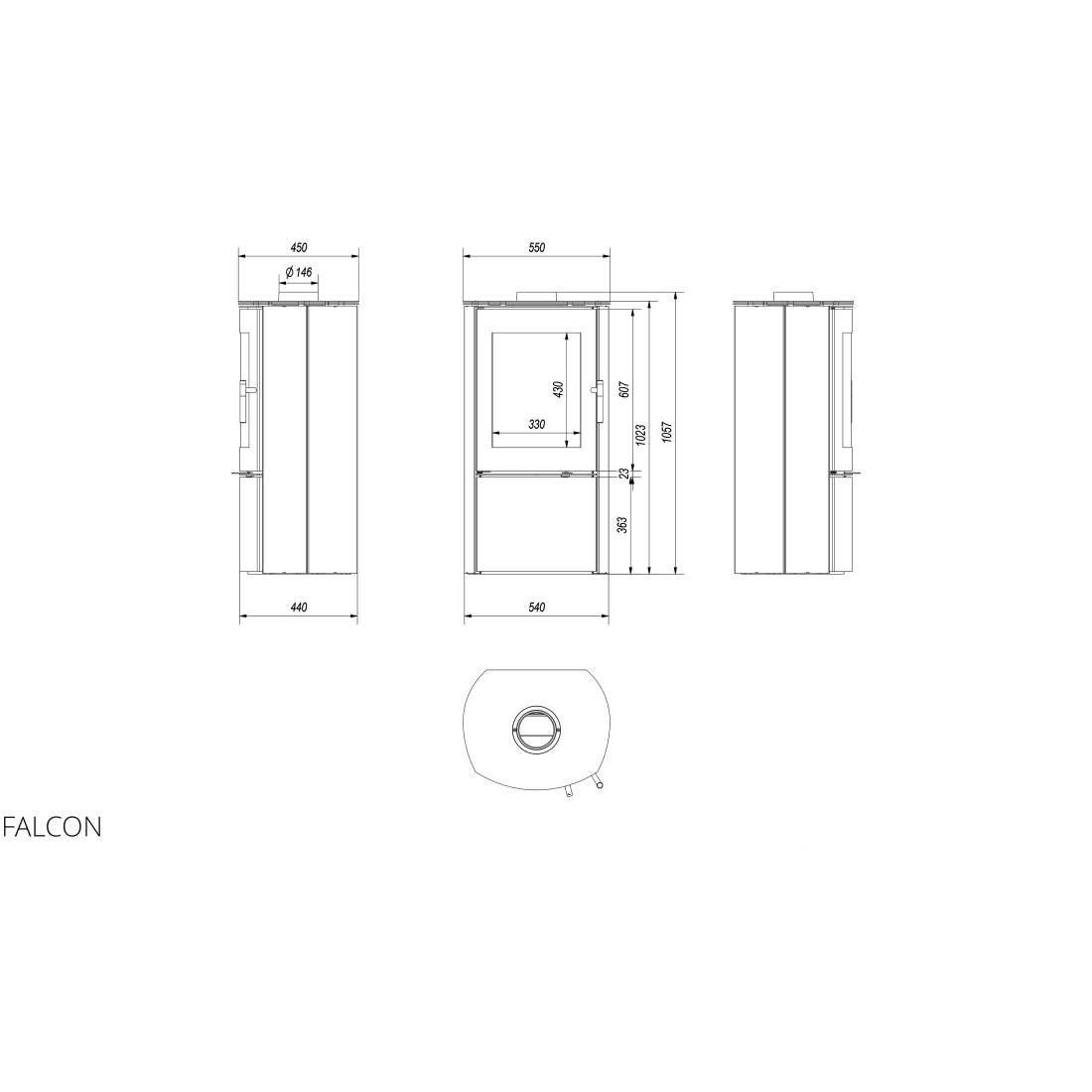 Сталева піч Kratki FALCON 9