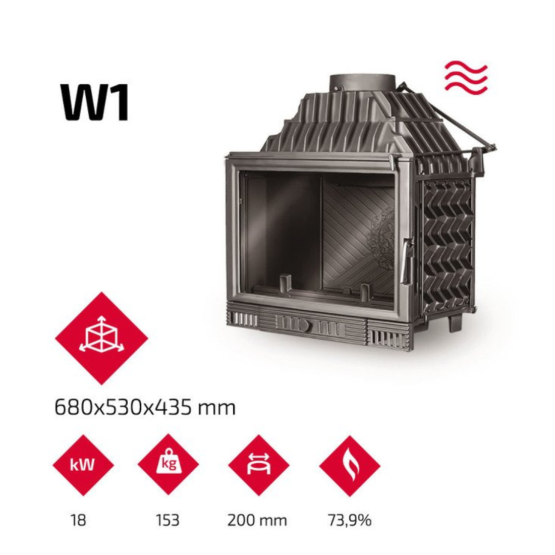 Каминная топка KAWMET W1 Feniks (18 kW)