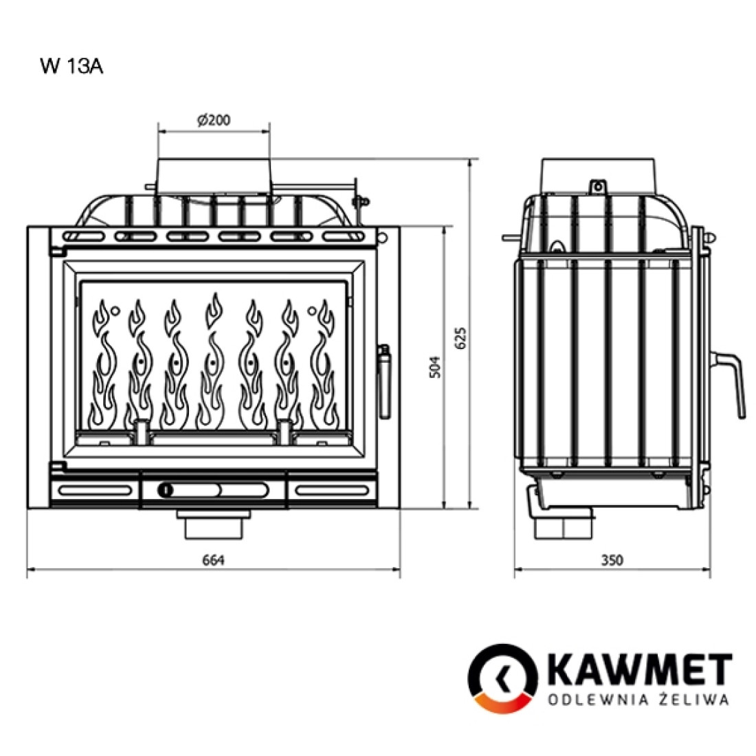 Каминная топка KAWMET W13A (11.5 kW) EСO