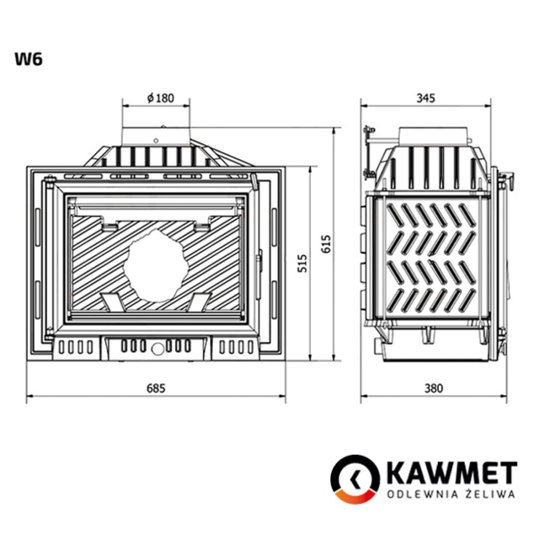 Каминная топка KAWMET W6 (10,1kW)