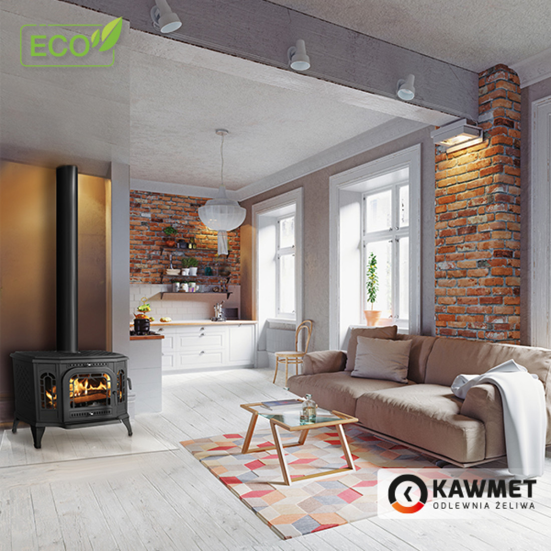 Чугунная печь KAWMET P7 LB (10.5 kW) ECO