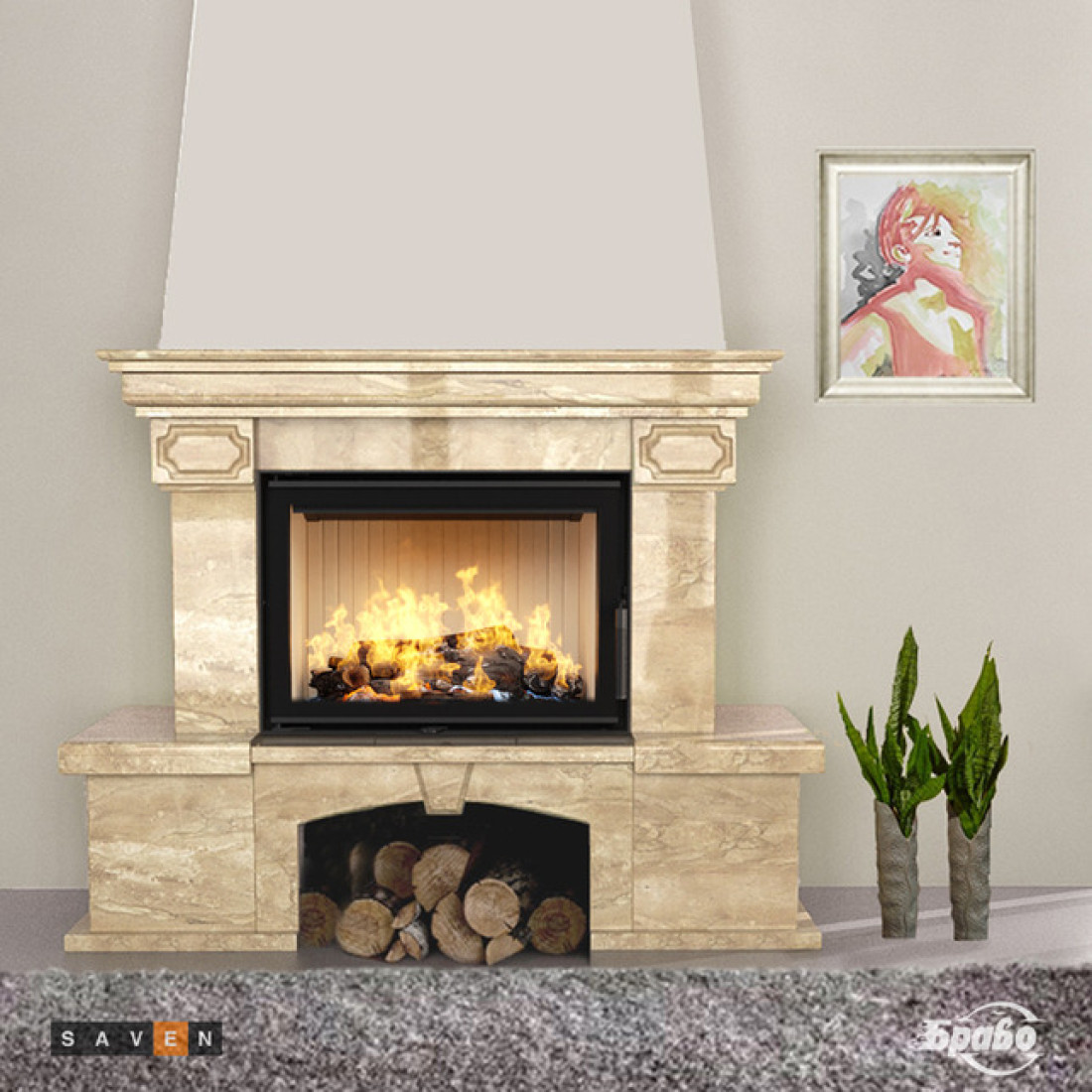 Каминная топка SAVEN Energy 70х50 (15,1 kW) ECO