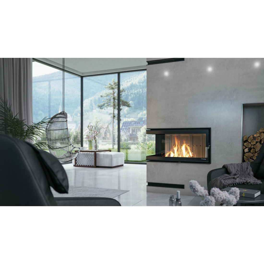 Каминная топка с водяным контуром DEFRO HOME RIVA ME BL SHORT