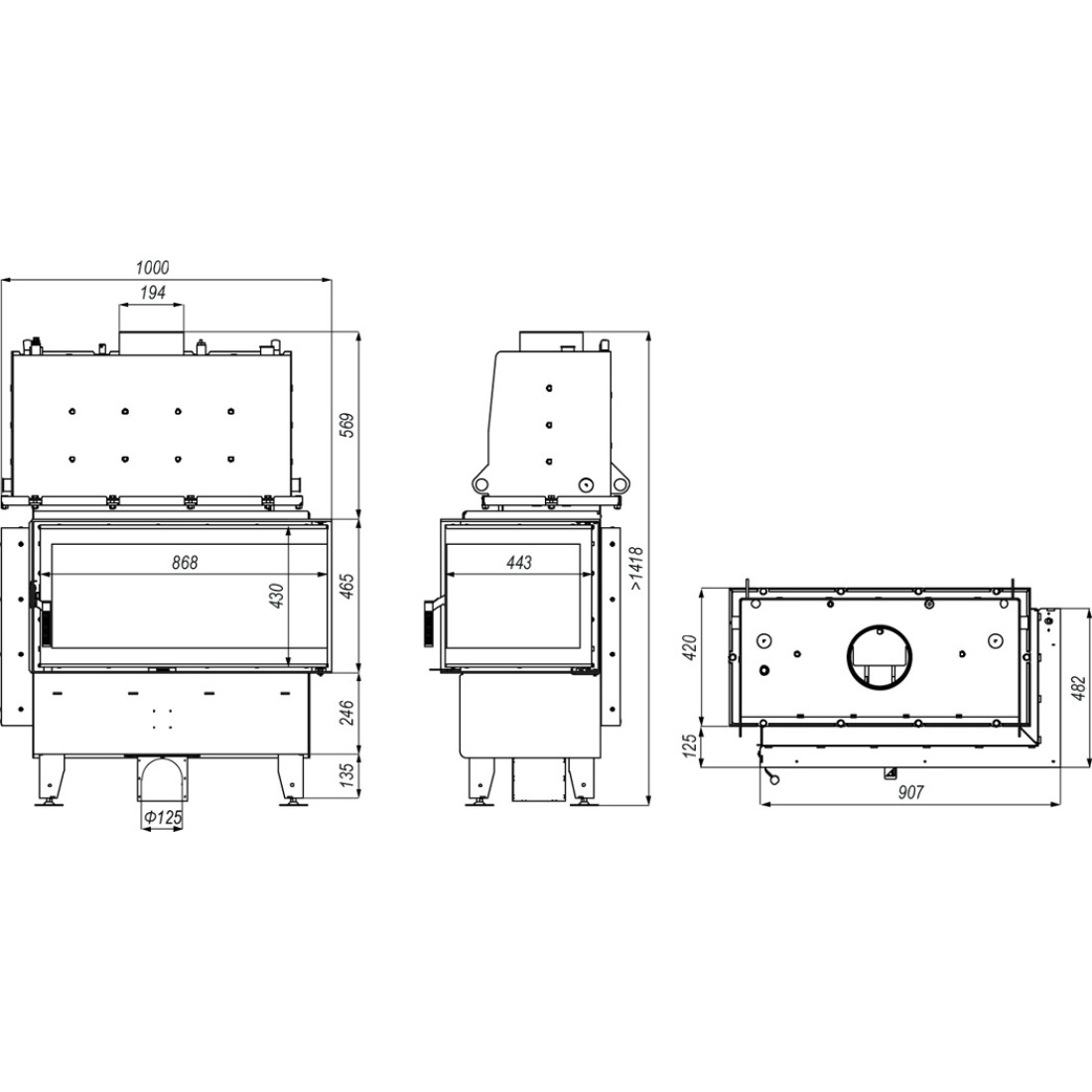 Камінна топка з водяним контуром DEFRO HOME RIVA ME BL SHORT