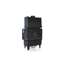 Каминная топка с водяным контуром DEFRO HOME RIVA SM BL SHORT (черный шамот)