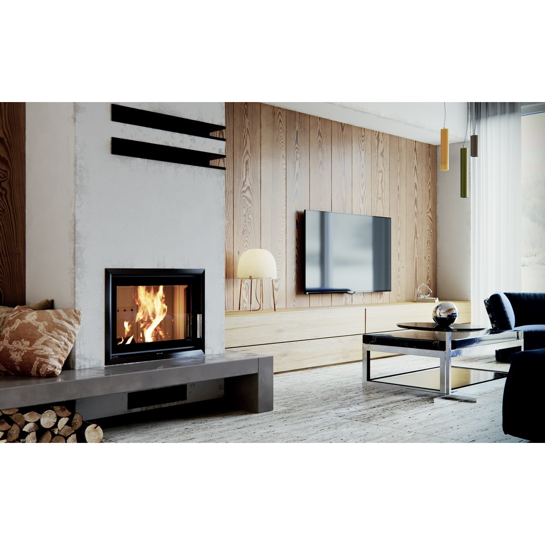 Каминная топка с водяным контуром DEFRO HOME RIVA SM SHORT