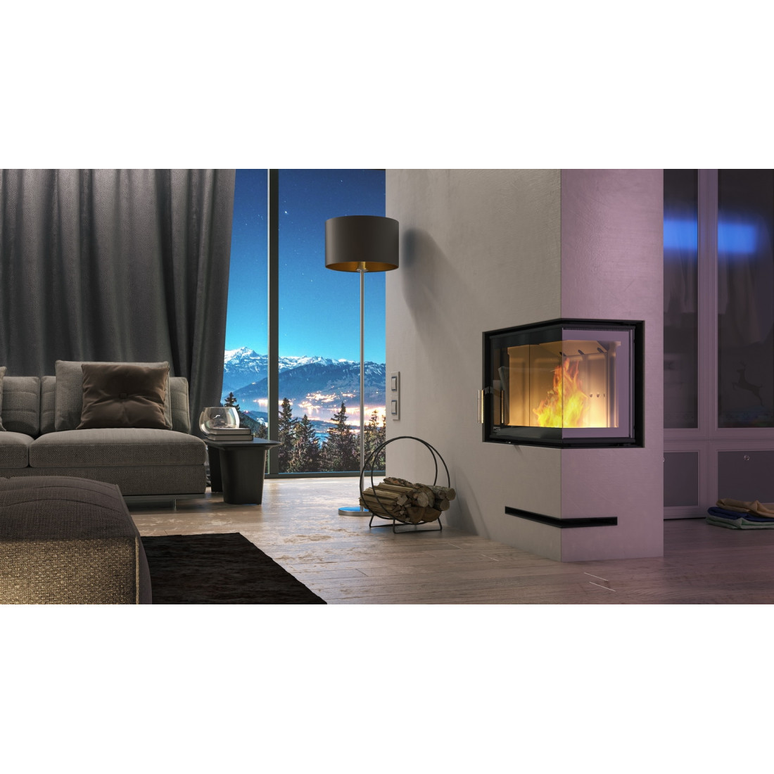 Камінна топка DEFRO HOME INTRA SM BP SLIM (чорний шамот)