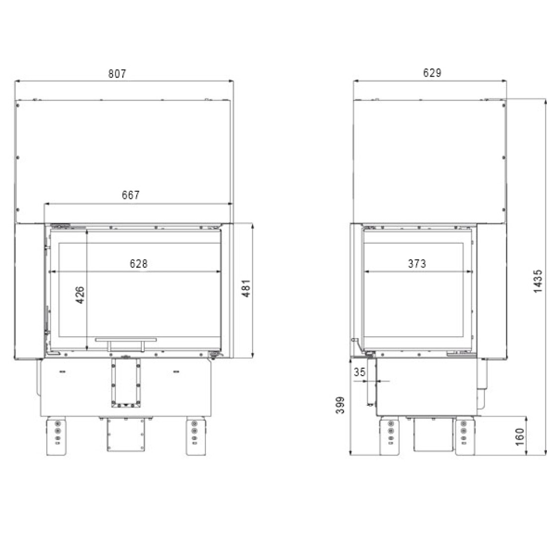 Камінна топка DEFRO HOME INTRA SM BP MINI G (чорний шамот)