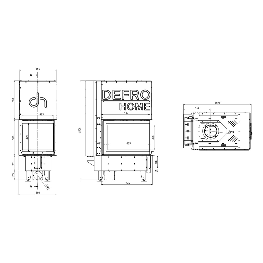 Камінна топка DEFRO HOME INTRA SM U G