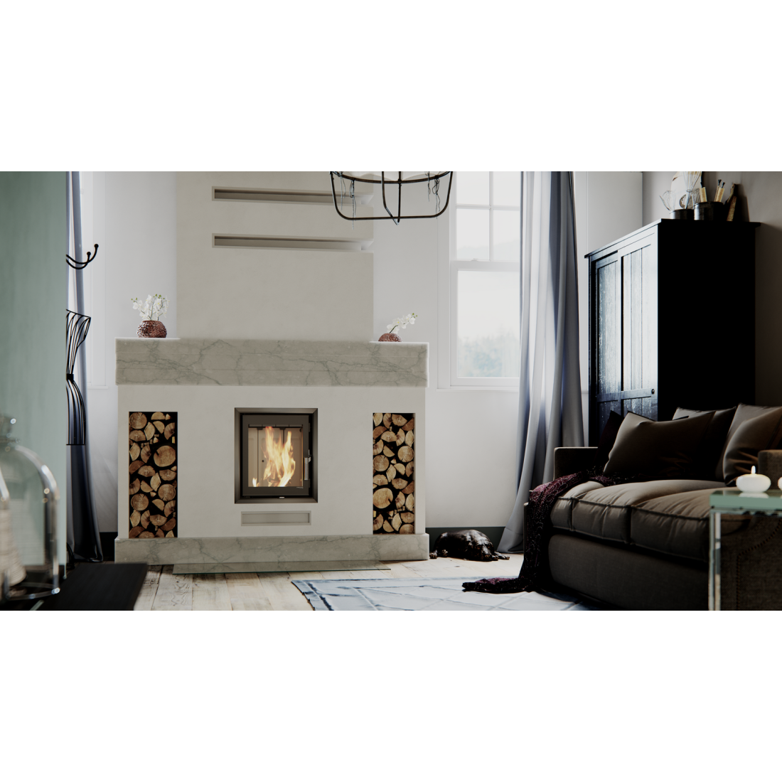 Камінна топка DEFRO HOME INTRA XSM (чорний шамот)