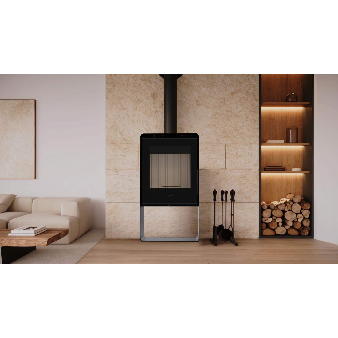 Печь стальная M-Fire Santorini с дровником (12kW)