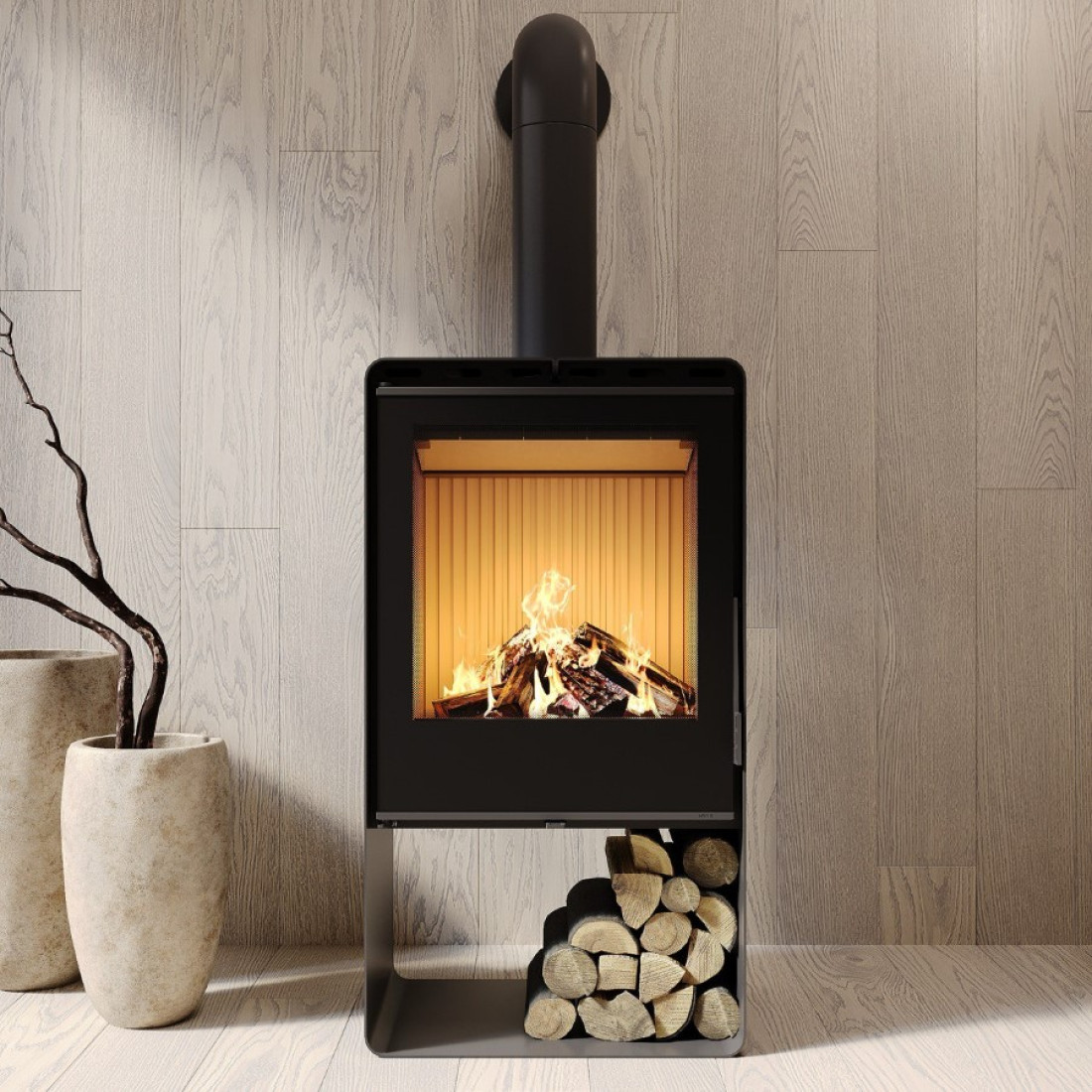 Печь стальная M-Fire Santorini с дровником (12kW)