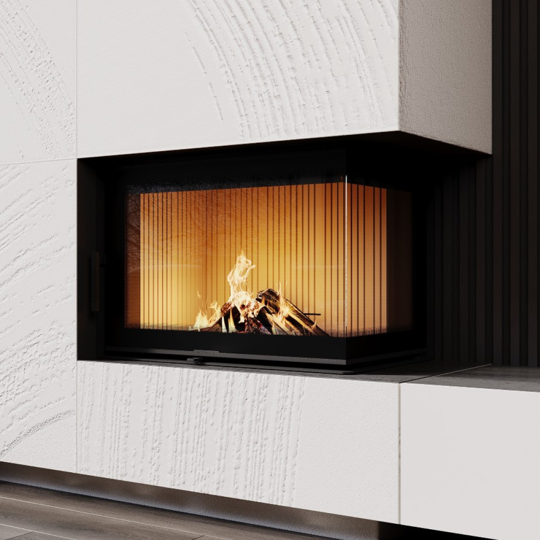 Каминная топка M-FIRE 70 угловая правая (15kW)