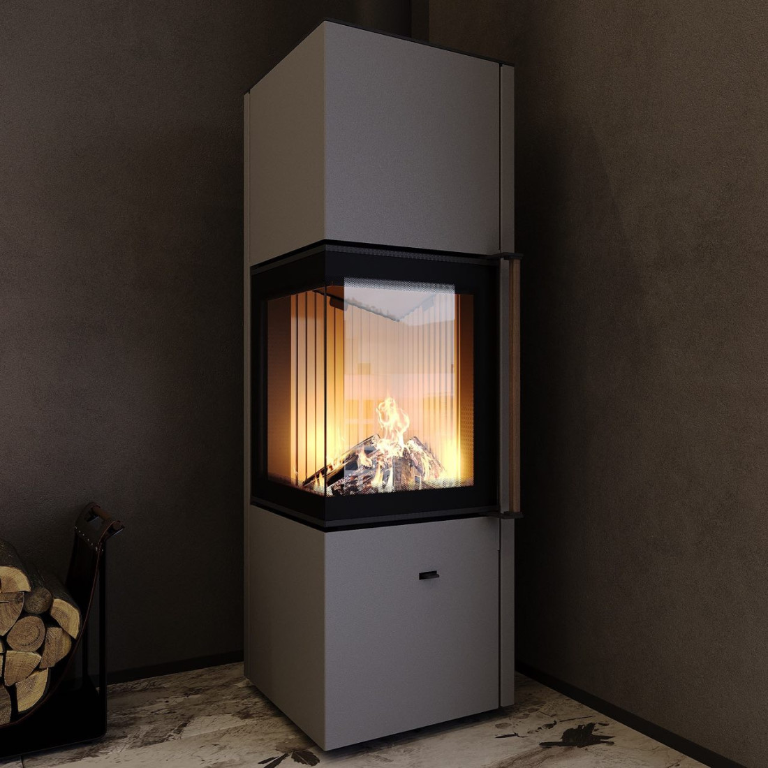 Печь стальная угловая M-Fire Corfu 9kW
