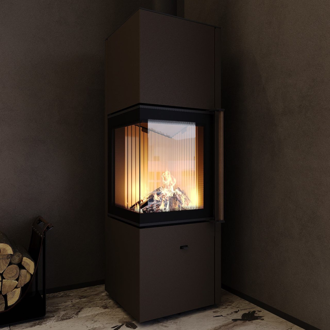 Печь стальная угловая M-Fire Corfu 9kW