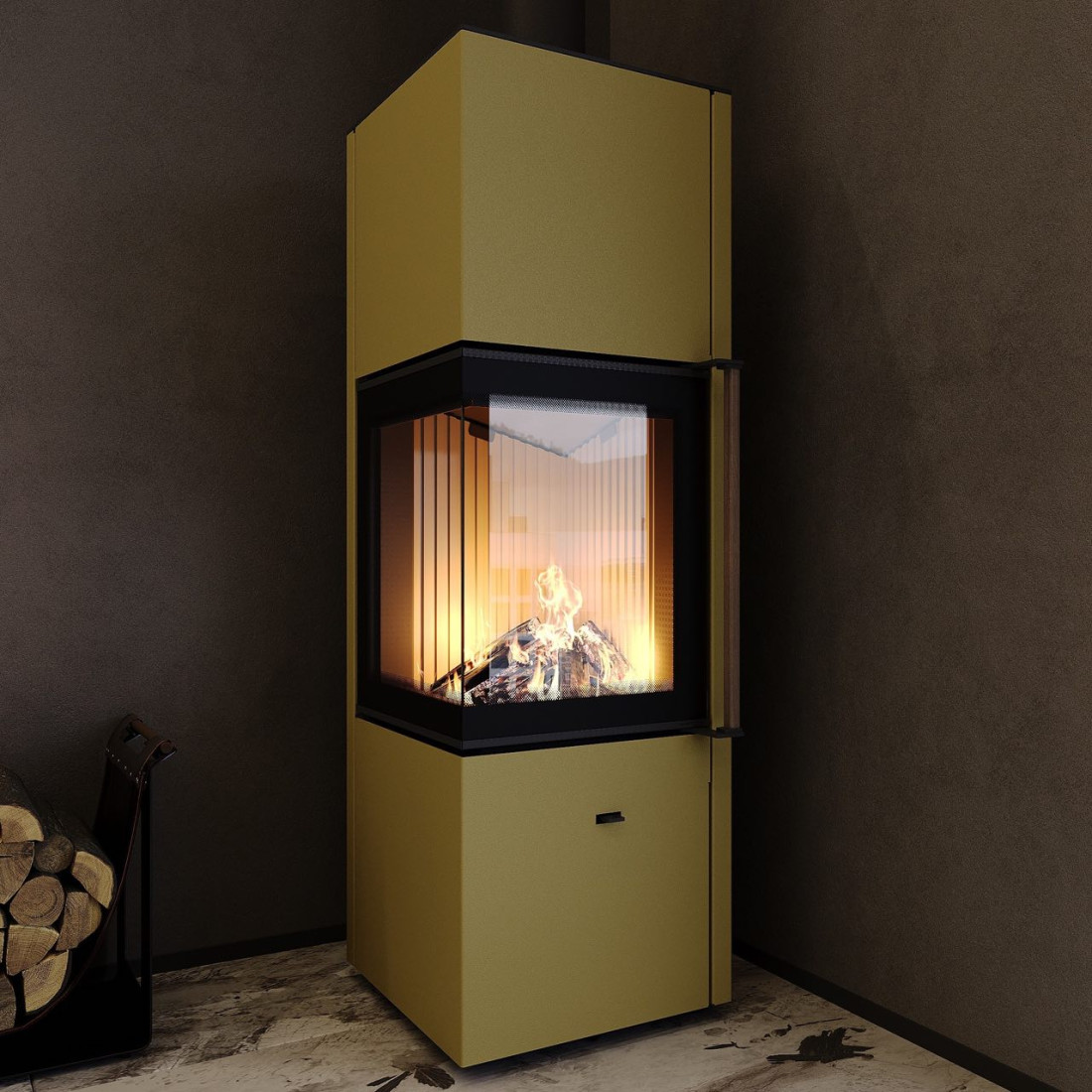 Печь стальная угловая M-Fire Corfu 9kW